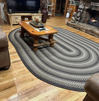 840 Dark Chocolate Brown Basket Weave Braided Rugs Oval/Round