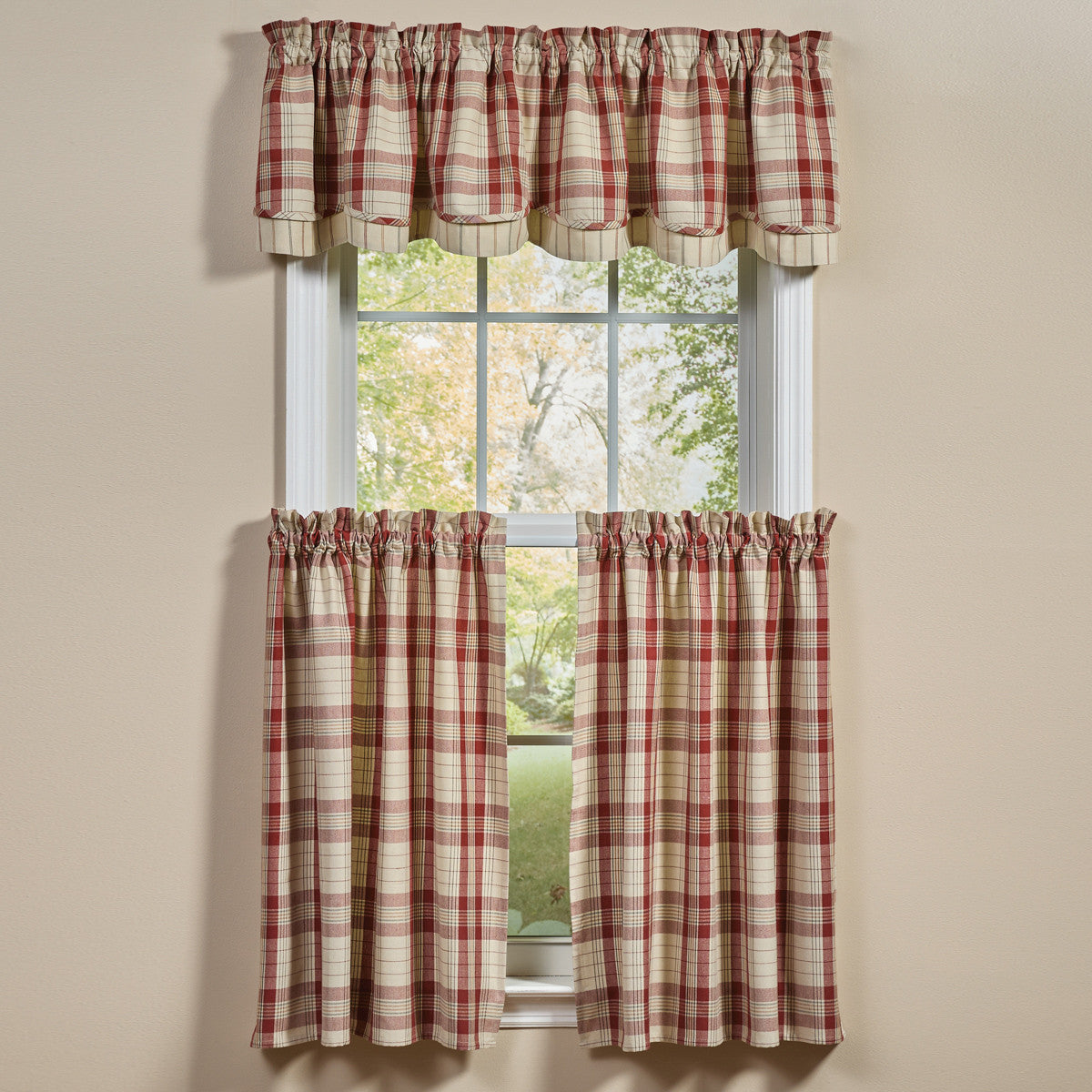 Hawthorne Lined Layered Valance 16" L Set of 2 Park Designs - The Fox Decor