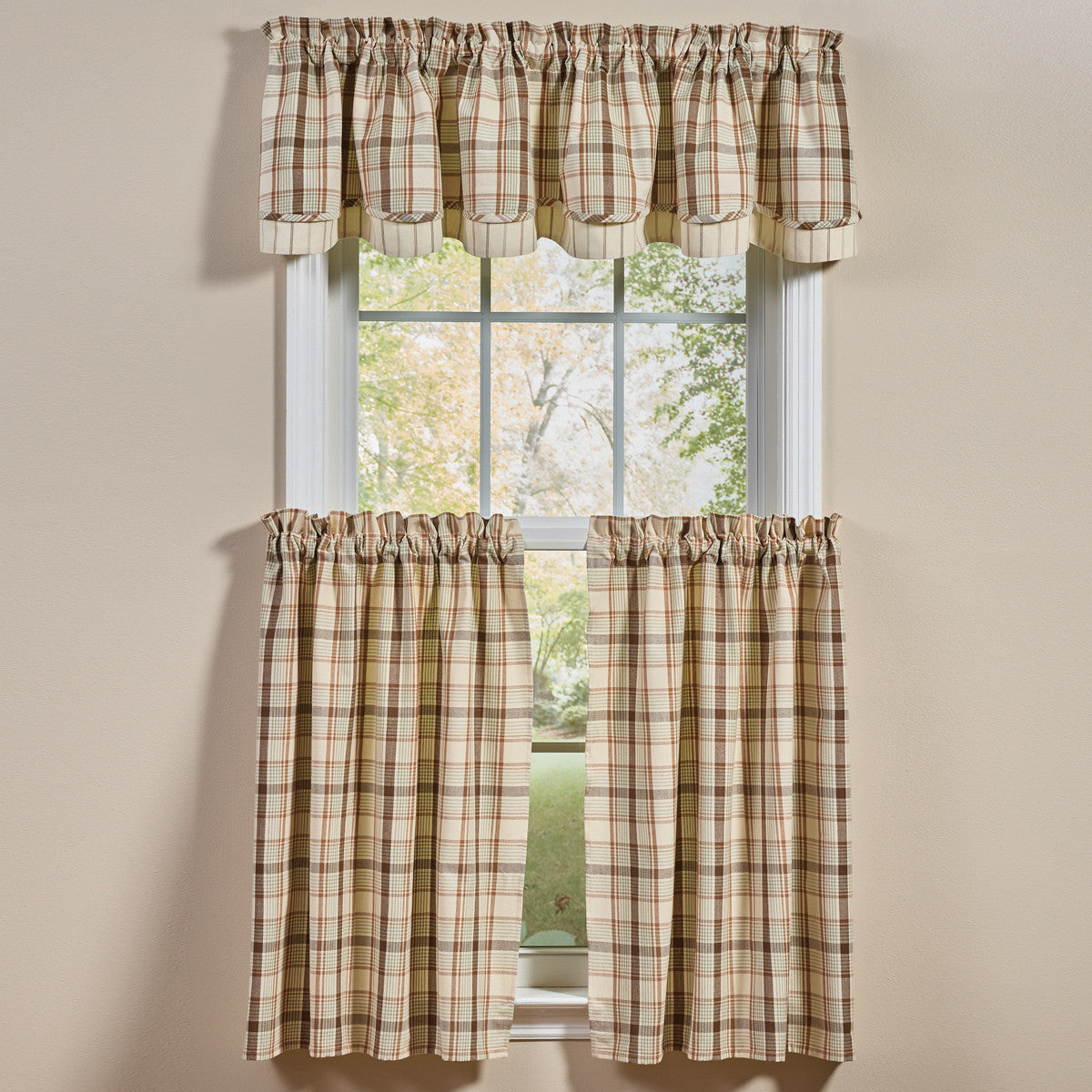 Edgewood Lined Layered Valance 16" L Set of 2 Park Designs - The Fox Decor