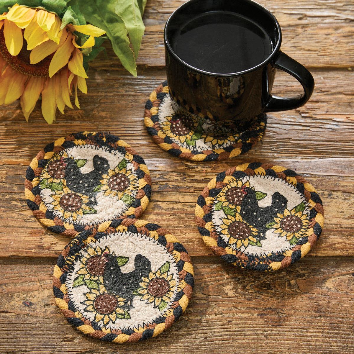 Henny Penny Printed Braided Coasters Set of 4 Park Designs - The Fox Decor
