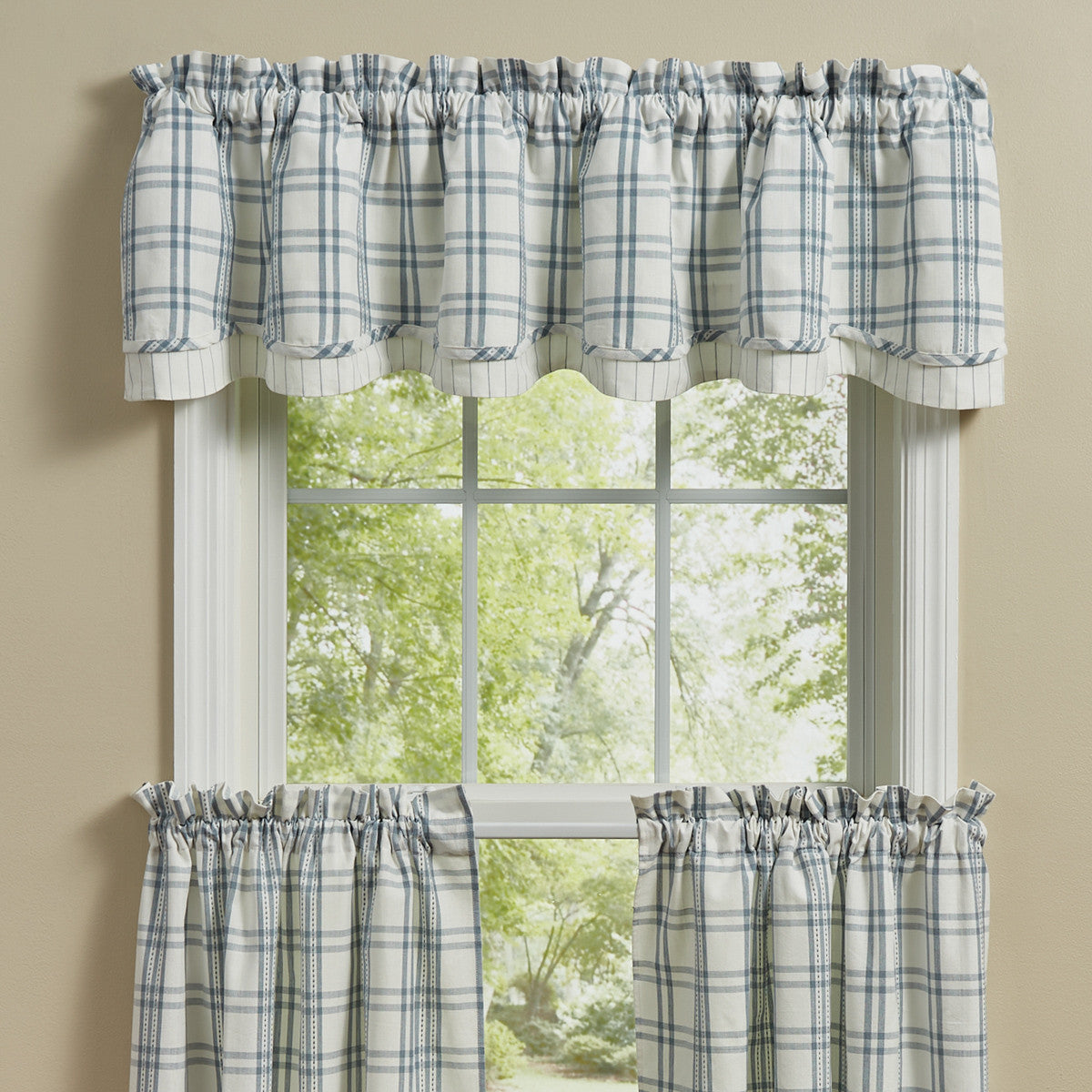 French Farmhouse Lined Layered Valance 16"L Set of 2 Park Designs - The Fox Decor