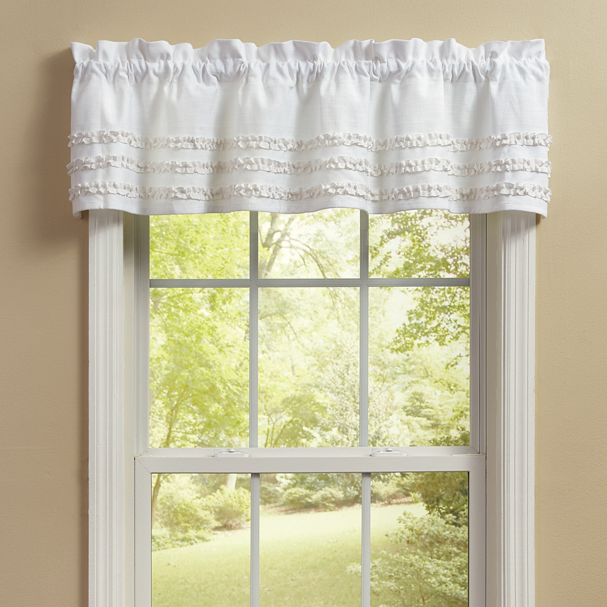 Colette Ruffle Valance 14"L Set of 2 Park Designs - The Fox Decor