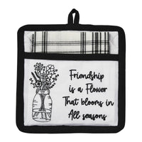 Friendship Is Flower Pocket Potholder Set of 3 Park Designs - The Fox Decor