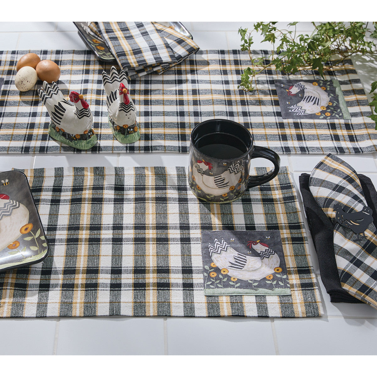 My Little White Hen Table Runner 54" L Set of 2 Park Designs - The Fox Decor