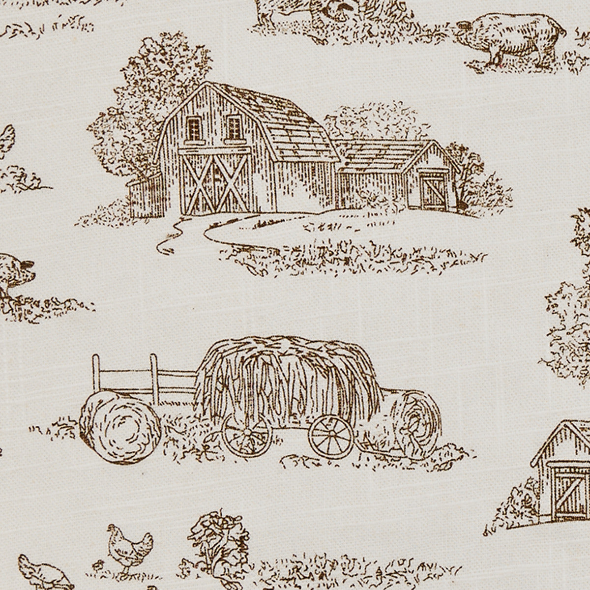 Down On The Farm Toile 36" L Runner Set of 2 Park Designs - The Fox Decor