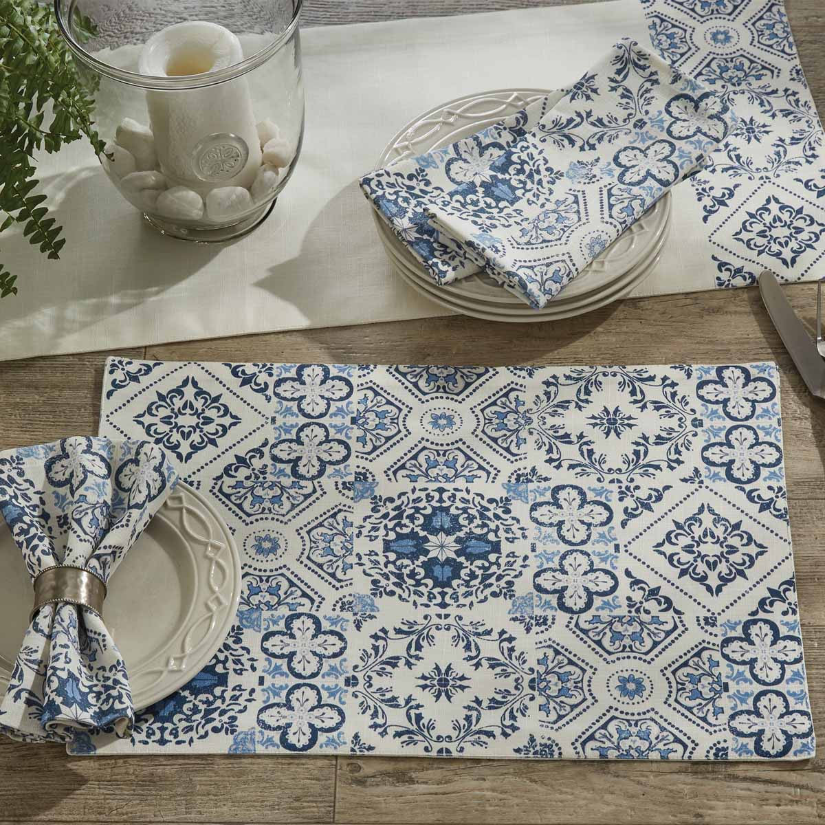 Williamsburg Delft Tile Runner 36"L Park Designs - The Fox Decor