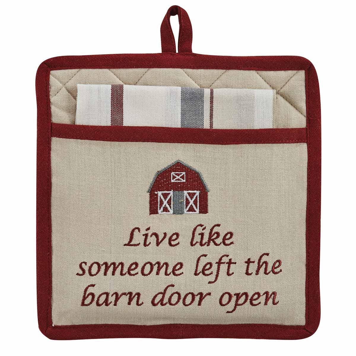 Barn Door Open Pocket Potholder Set of 2 Park Designs - The Fox Decor