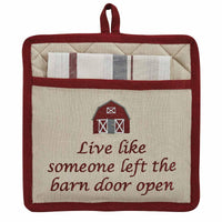 Barn Door Open Pocket Potholder Set of 2 Park Designs - The Fox Decor