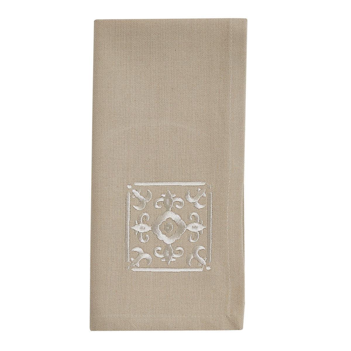 Tiles Embroidered Napkin Set of 12 Park Designs - The Fox Decor