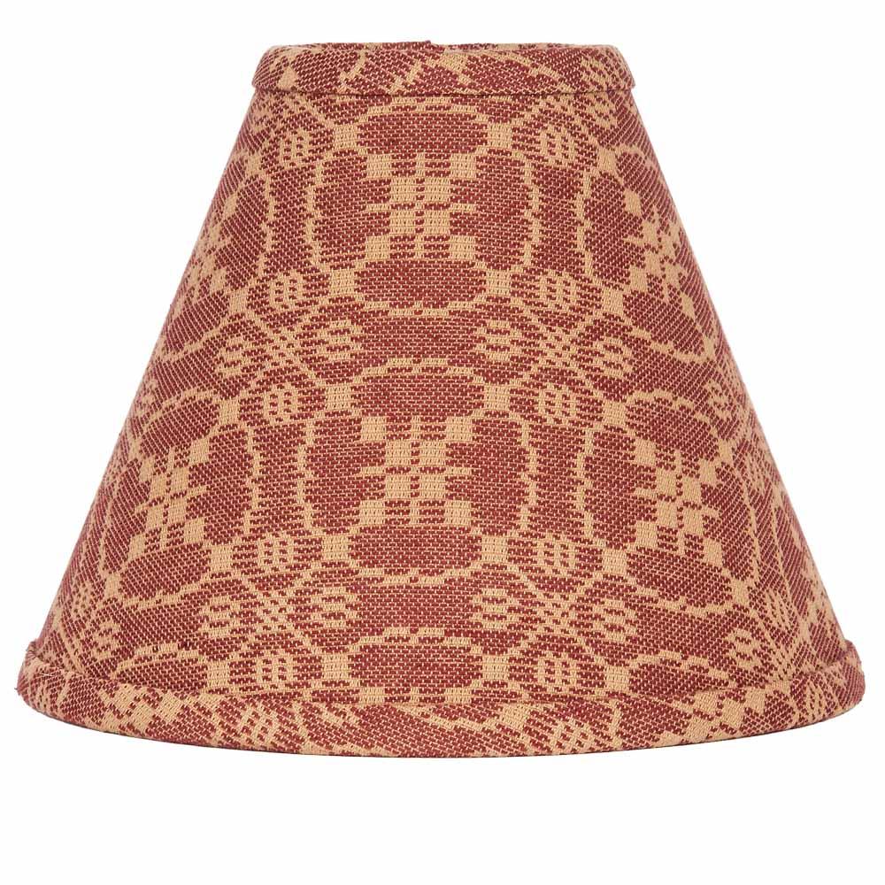 Barn Red-Tan Marshfield Jacquard 14" Lampshade - Interiors by Elizabeth