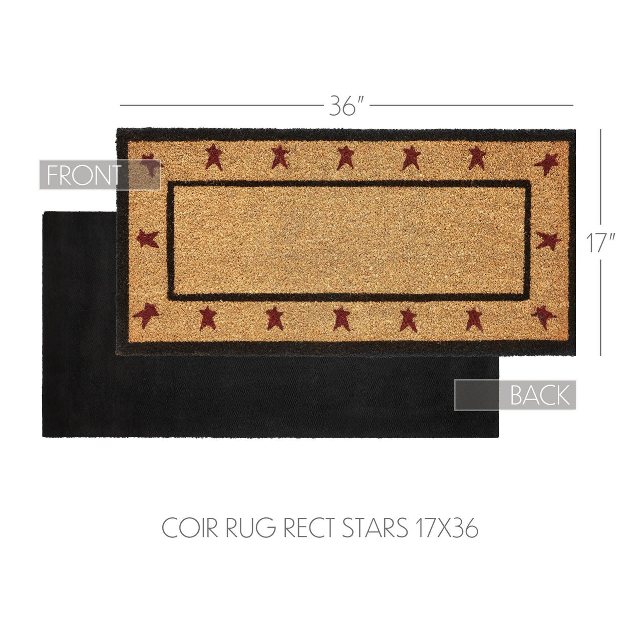 Connell Coir Rug Rect Stars 17x36 - The Fox Decor