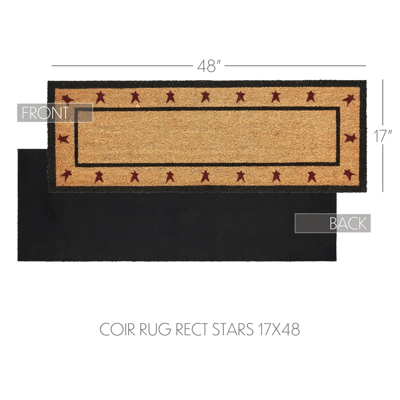 Connell Coir Rug Rect Stars 17x48 - The Fox Decor