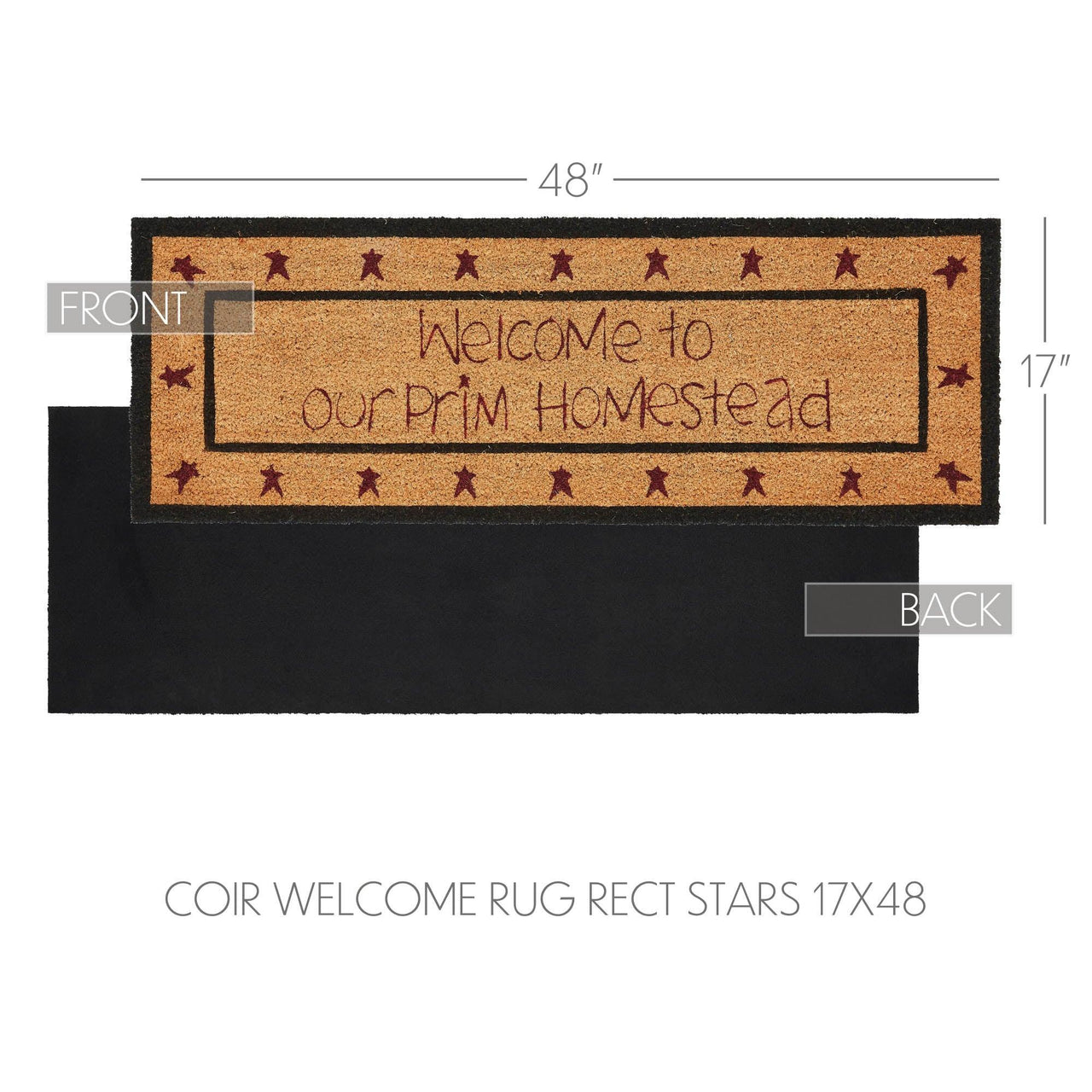 Connell Coir Welcome Rug Rect Stars 17x48 - The Fox Decor