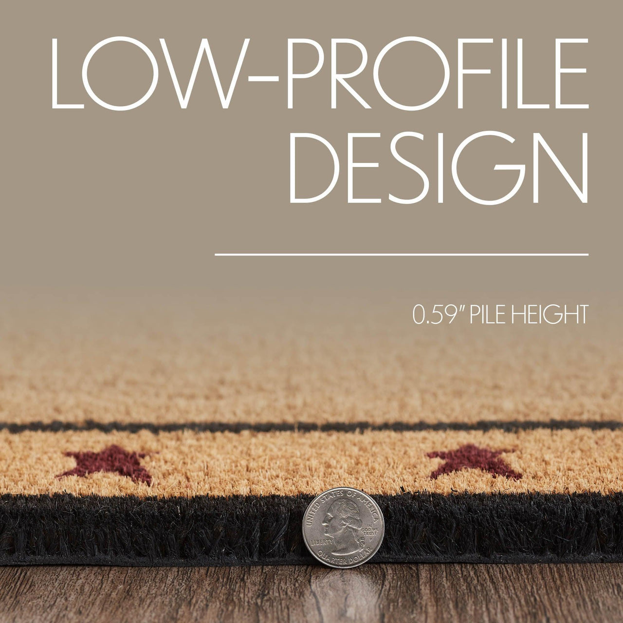 Connell Coir Welcome Rug Rect Stars 17x48 - The Fox Decor