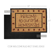 Connell Coir Welcome Rug Rect Stars 20x30 - The Fox Decor