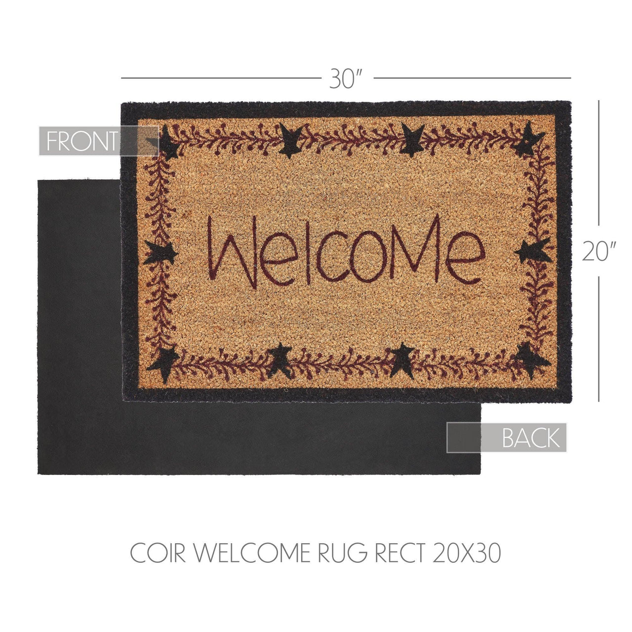Pip Vinestar Coir Welcome Rug Rect 20x30 - The Fox Decor