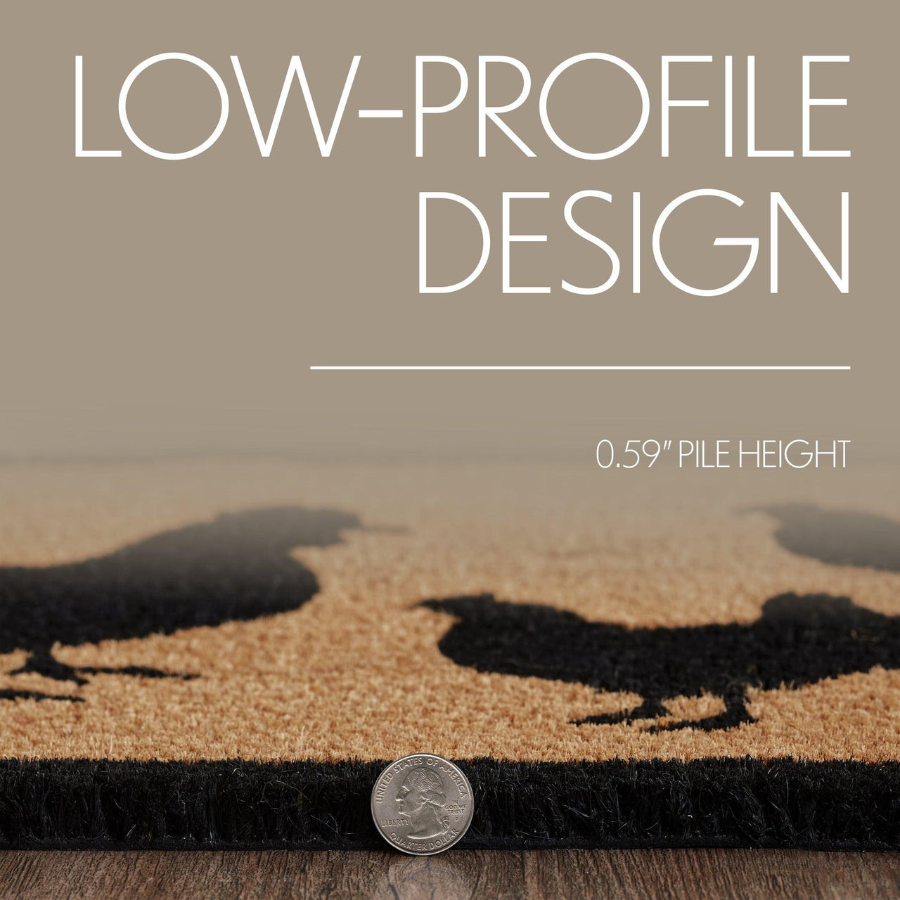 Down Home Rooster & Hens Coir Rug Oval 17x36 - The Fox Decor