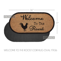 Down Home Welcome to the Roost Coir Rug Oval 17x36 - The Fox Decor