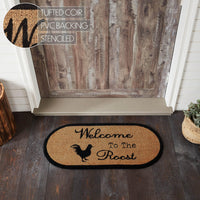 Down Home Welcome to the Roost Coir Rug Oval 17x36 - The Fox Decor