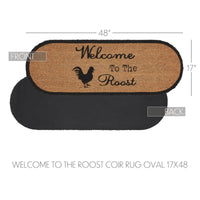 Down Home Welcome to the Roost Coir Rug Oval 17x48 - The Fox Decor