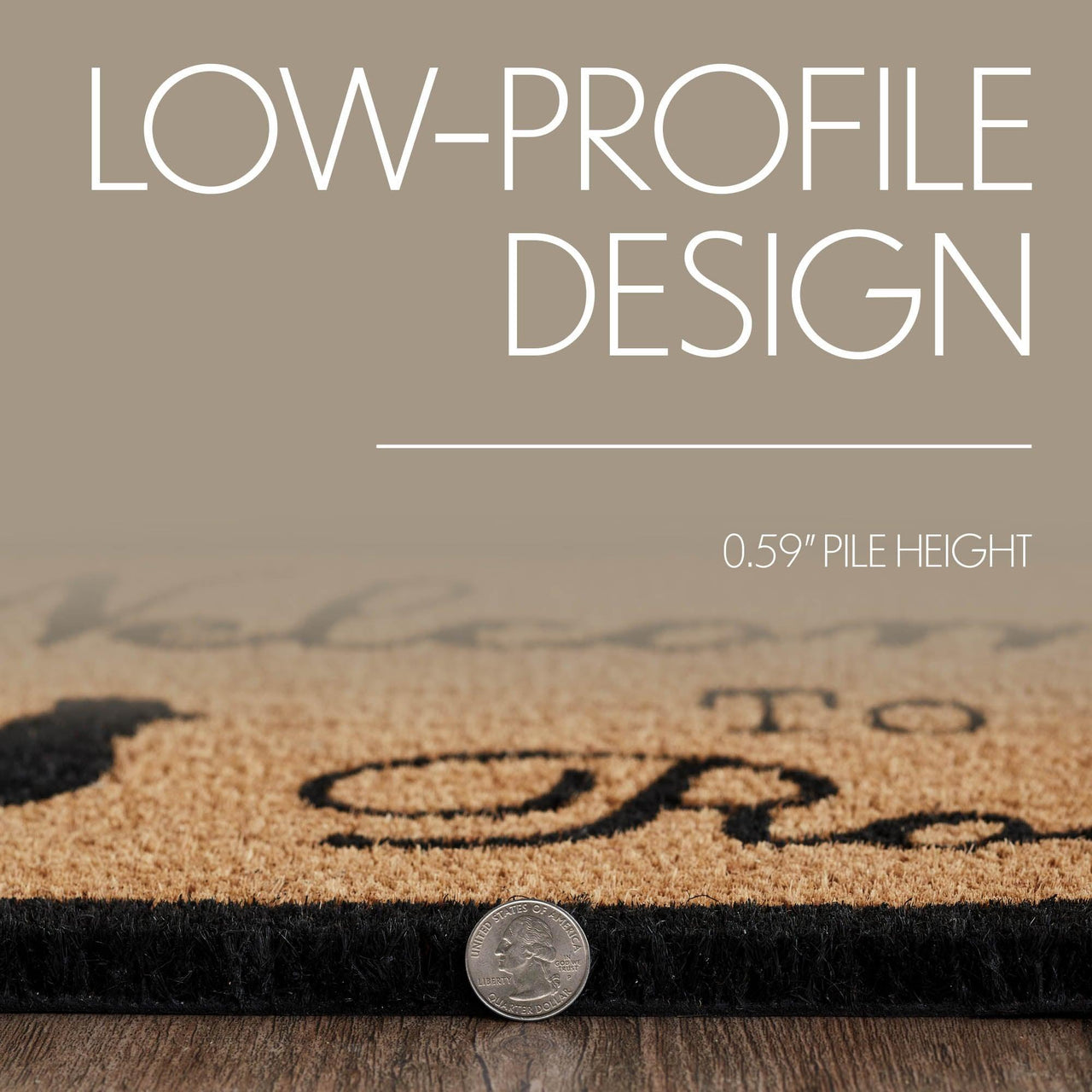 Down Home Welcome to the Roost Coir Rug Oval 17x48 - The Fox Decor