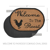 Down Home Welcome to the Roost Coir Rug Oval 20x30 - The Fox Decor