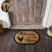Down Home Welcome to the Roost Coir Rug Oval 20x30 - The Fox Decor
