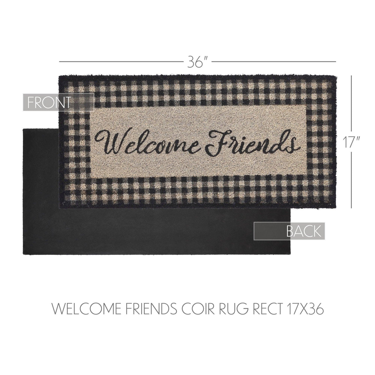 Finders Keepers Welcome Friends Coir Rug Rect 17x36 - The Fox Decor
