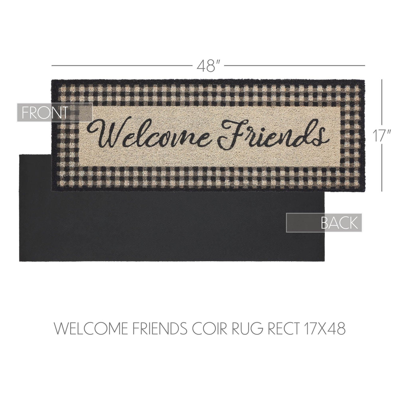 Finders Keepers Welcome Friends Coir Rug Rect 17x48 - The Fox Decor