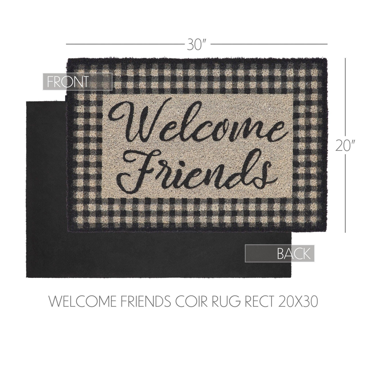 Finders Keepers Welcome Friends Coir Rug Rect 20x30 - The Fox Decor