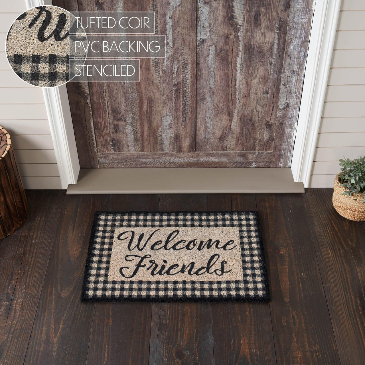 Finders Keepers Welcome Friends Coir Rug Rect 20x30 - The Fox Decor
