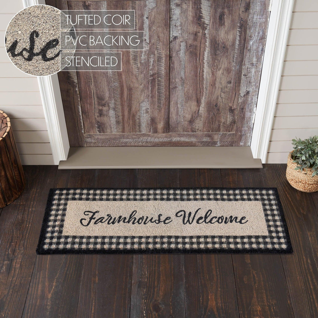 Finders Keepers Farmhouse Welcome Coir Rug Rect 17x48 - The Fox Decor