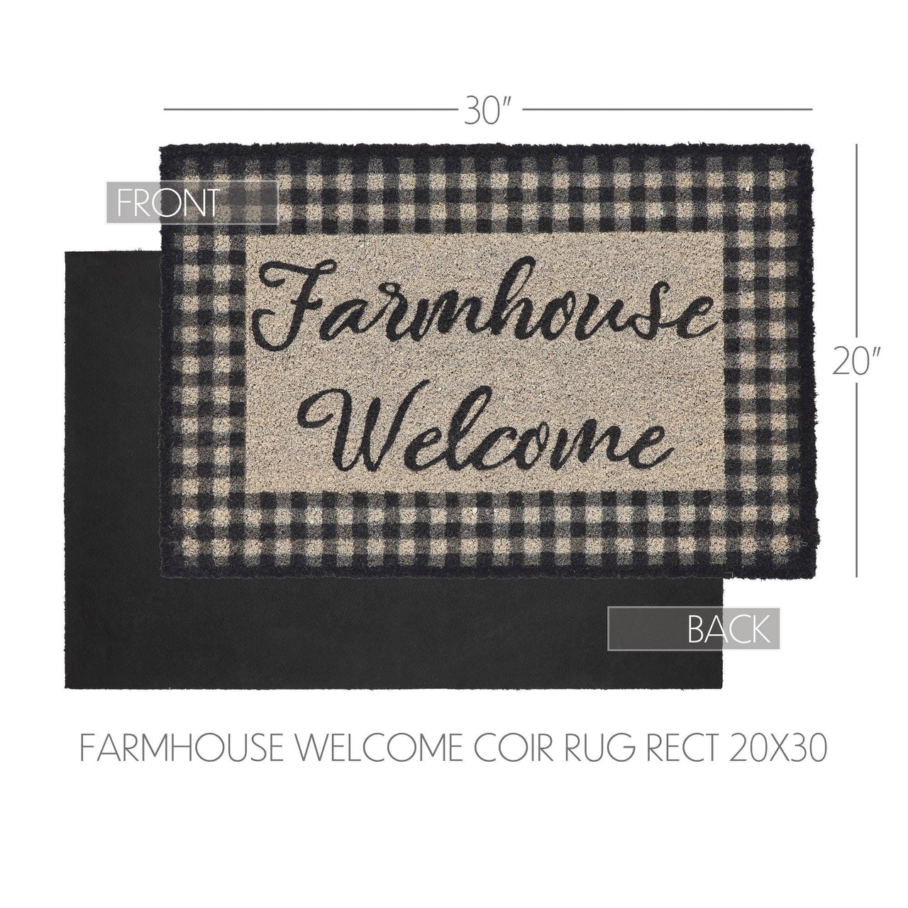 Finders Keepers Farmhouse Welcome Coir Rug Rect 20x30 - The Fox Decor