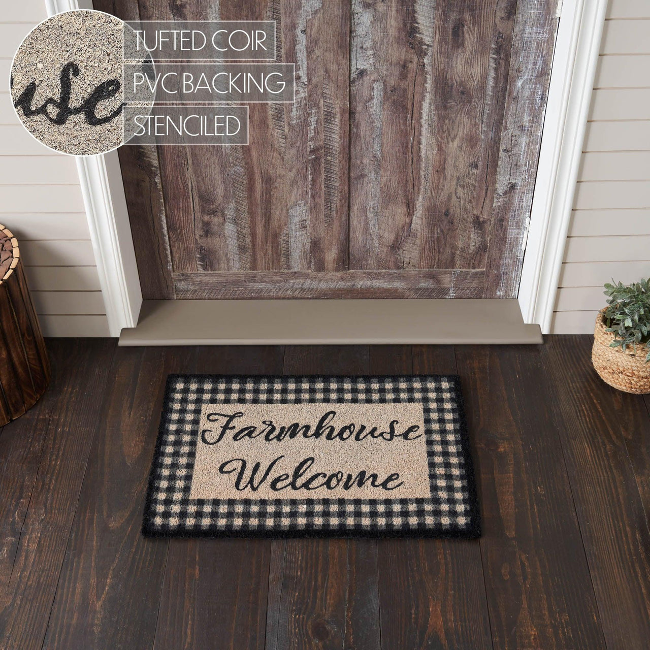 Finders Keepers Farmhouse Welcome Coir Rug Rect 20x30 - The Fox Decor