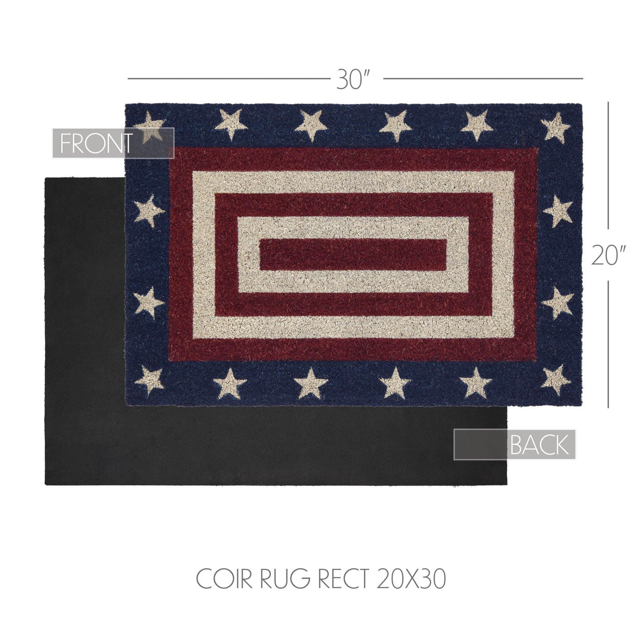 My Country Coir Rug Rect 20x30 - The Fox Decor