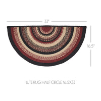 Connell Jute Rug Half Circle 16.5x33 - The Fox Decor