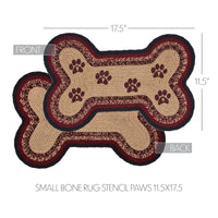 Connell Small Bone Rug Stencil Paws 11.5