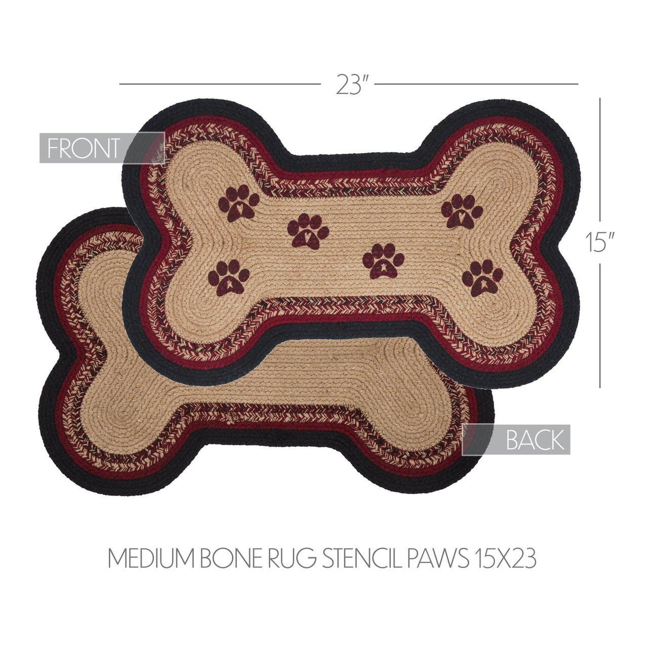 Connell Medium Bone Rug Stencil Paws 15x23 - The Fox Decor