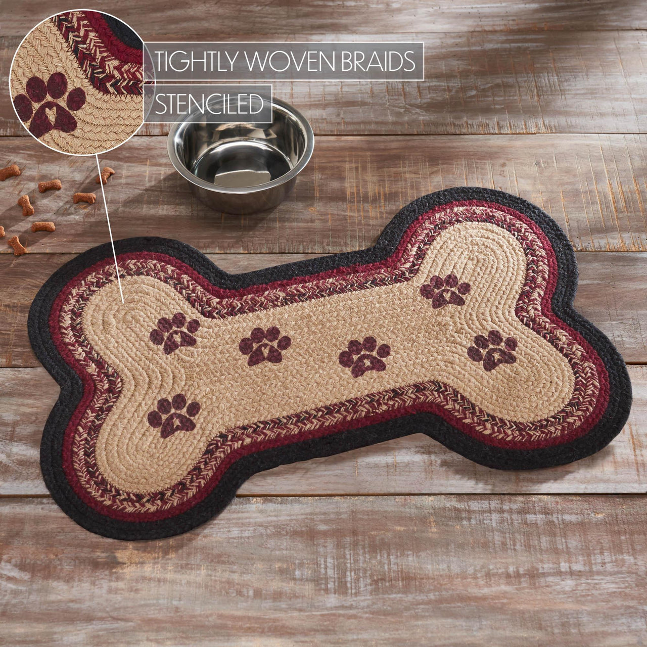 Connell Medium Bone Rug Stencil Paws 15x23 - The Fox Decor