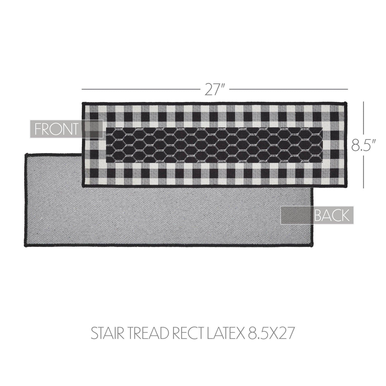 Down Home Polyester Stair Tread Rect Latex 8.5x27 - The Fox Decor