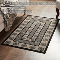 Custom House Black Tan Jacquard Polyester Rug Rect 27x48 - The Fox Decor