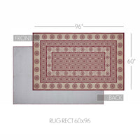 Custom House Burgundy Tan Jacquard Polyester Rug Rect 60
