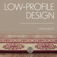 Custom House Burgundy Tan Jacquard Polyester Rug Rect 60