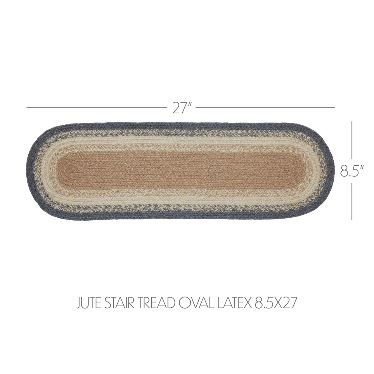 Finders Keepers Jute Stair Tread Oval Latex 8.5x27 - The Fox Decor