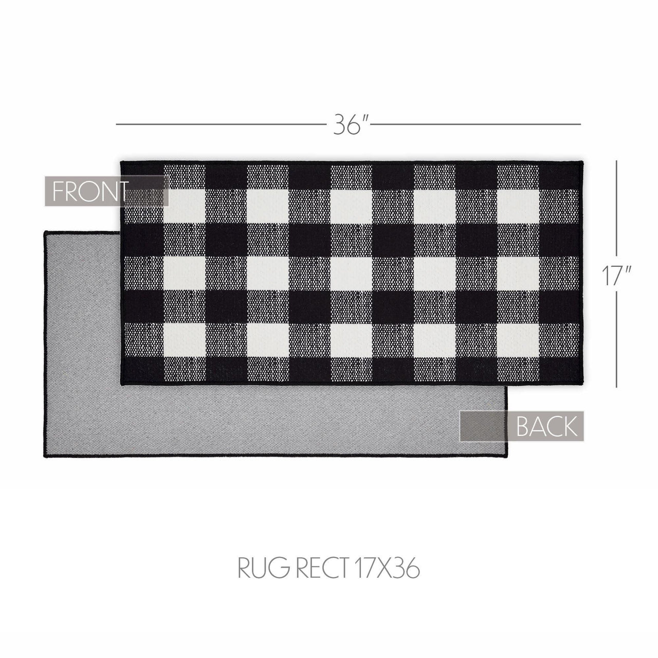Annie Buffalo Check Black Polyester Rug Rect 17x36 - The Fox Decor