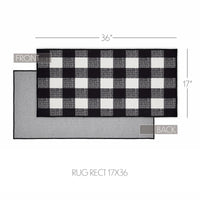 Annie Buffalo Check Black Polyester Rug Rect 17x36 - The Fox Decor