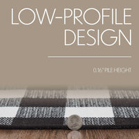 Annie Buffalo Check Black Polyester Rug Rect 17x36 - The Fox Decor