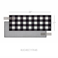 Annie Buffalo Check Black Polyester Rug Rect 17x48 - The Fox Decor