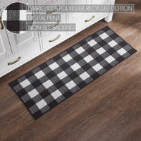 Annie Buffalo Check Black Polyester Rug Rect 17x48 - The Fox Decor
