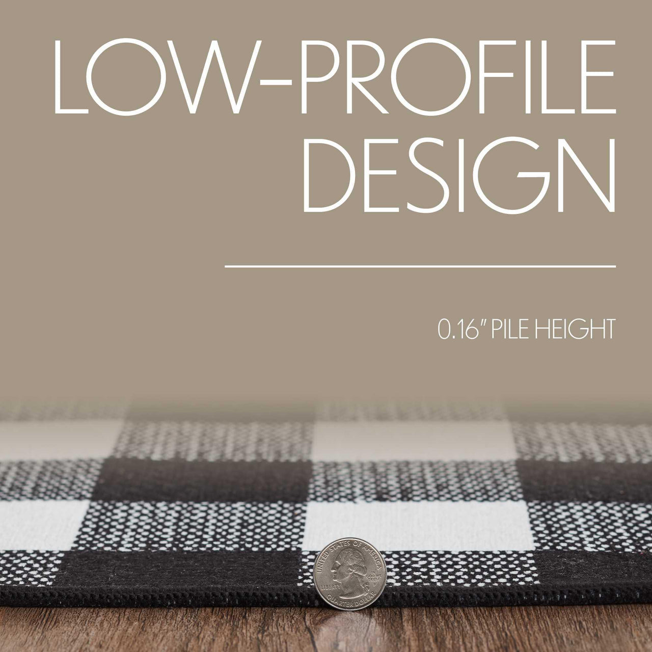 Annie Buffalo Check Black Polyester Rug Rect 17x48 - The Fox Decor